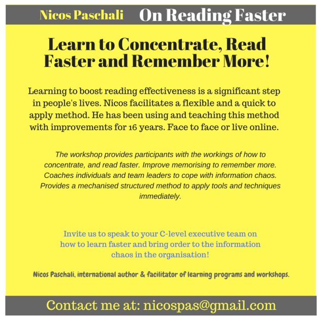 Nicos Paschali On Reading faster